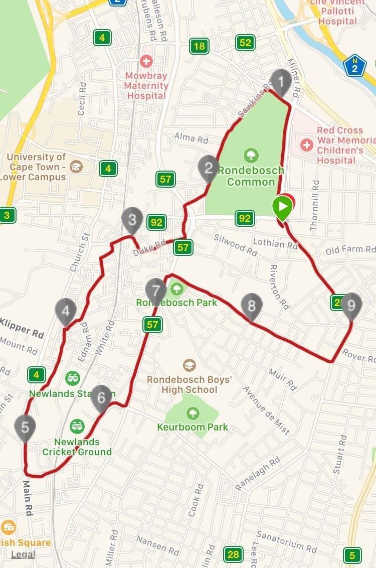 Route map — Central Athletics 10km Challenge