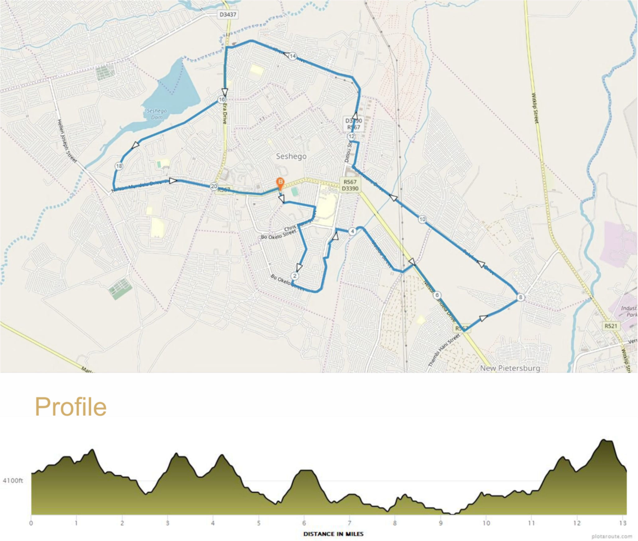 Route map — Half-Marathon