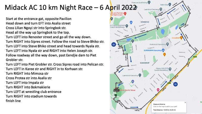 Route map — Old Medal Race
