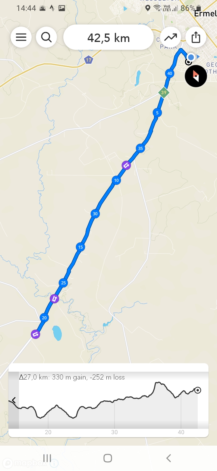 Route map — TWK Highveld Marathon