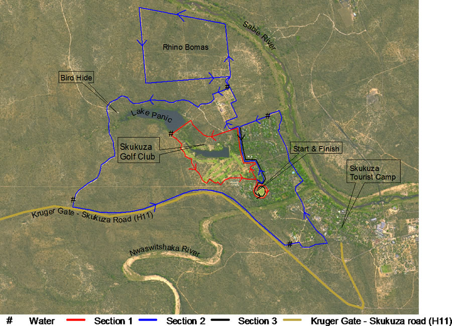 Route map — Skukuza Castle Lager Half-Marathon