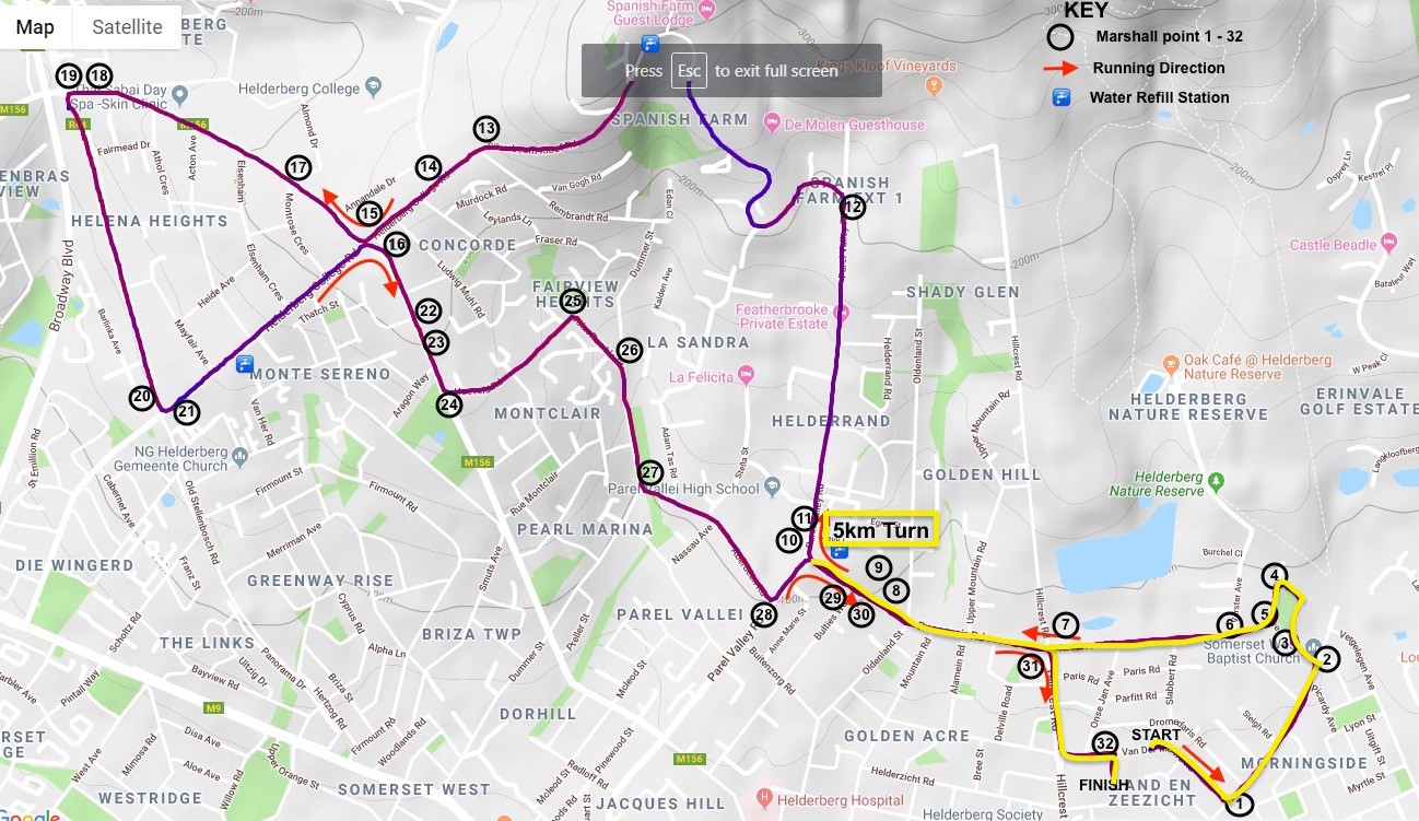 Route map — 5km Fun Run