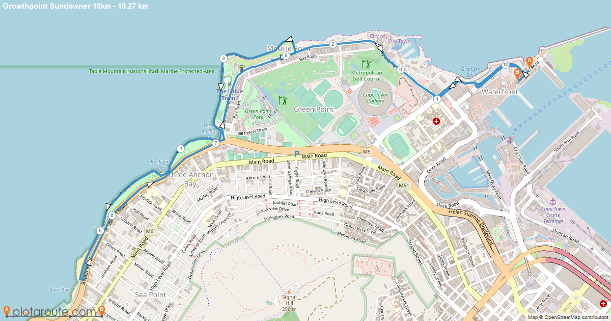 Route map — 10th Growthpoint Properties Sundowner 10km