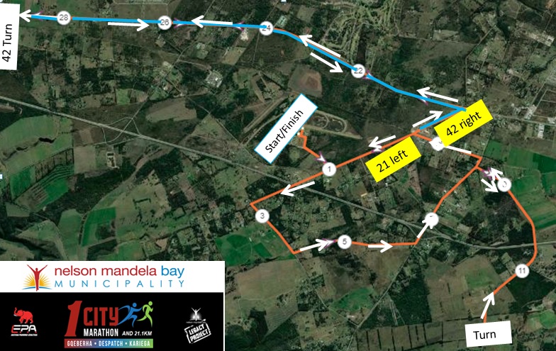 Route map — NMB 1 City Marathon