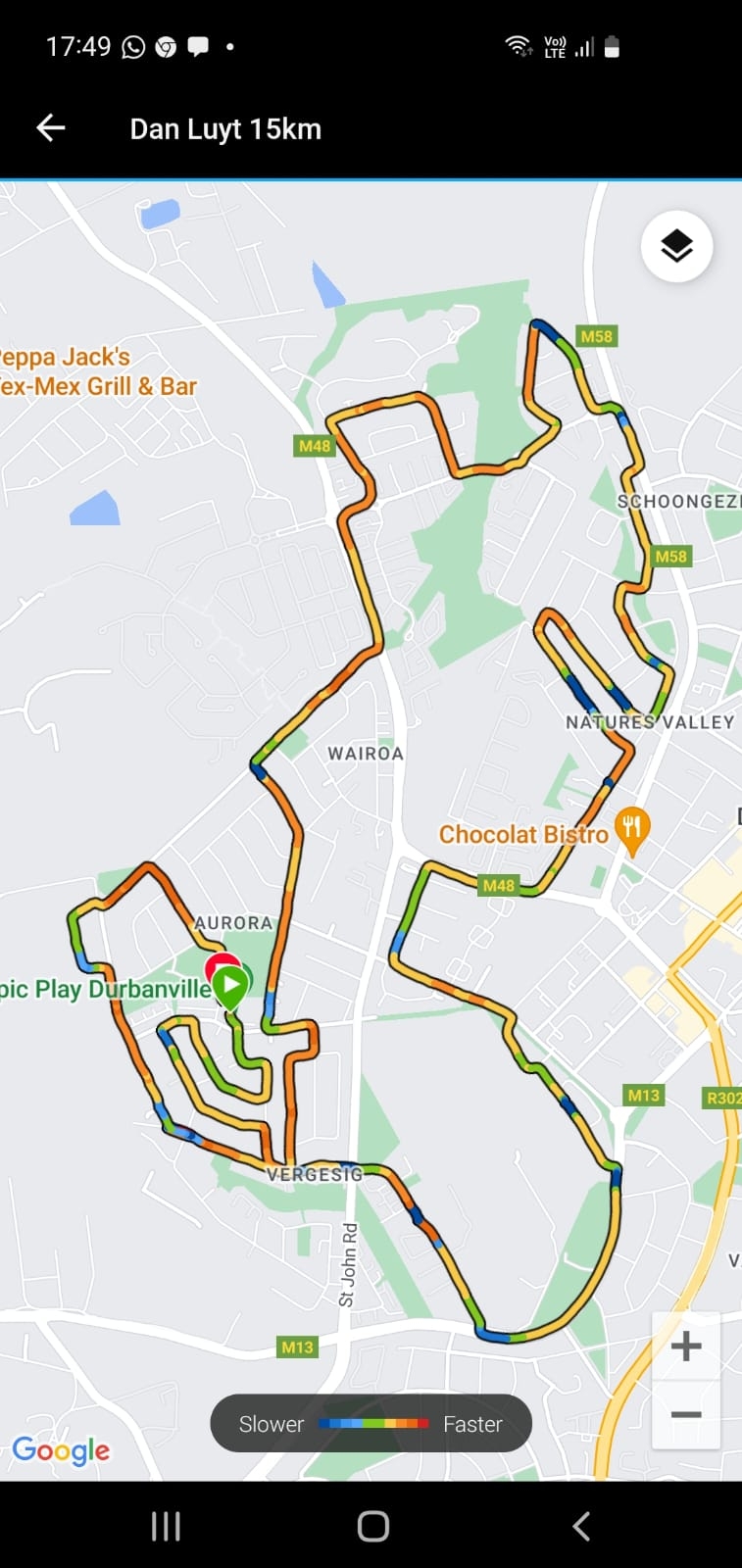 Route map — Dan Luyt 15km