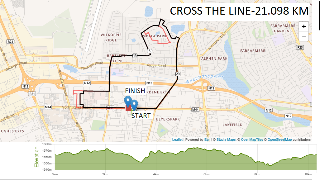 Route map — Half-Marathon