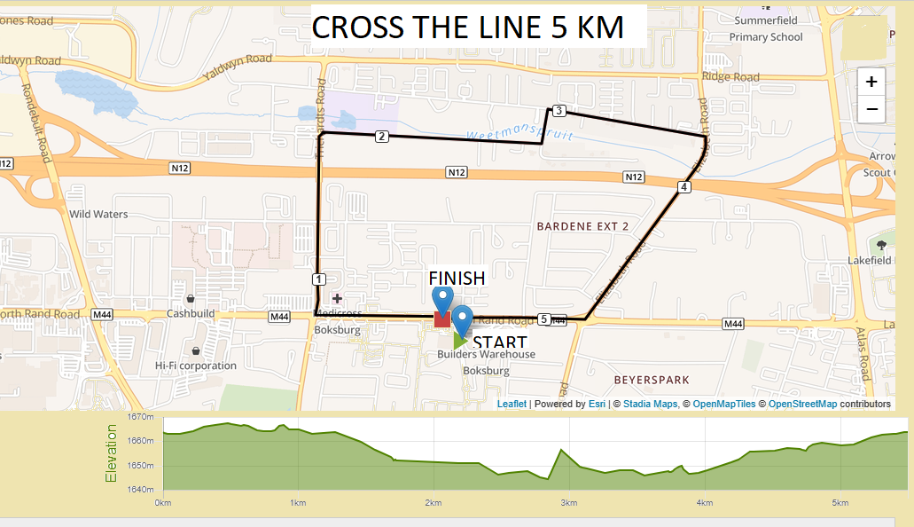 Route map — 5km Fun Run
