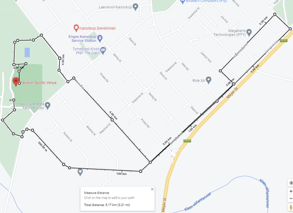 Route map — 4.9km Fun Run