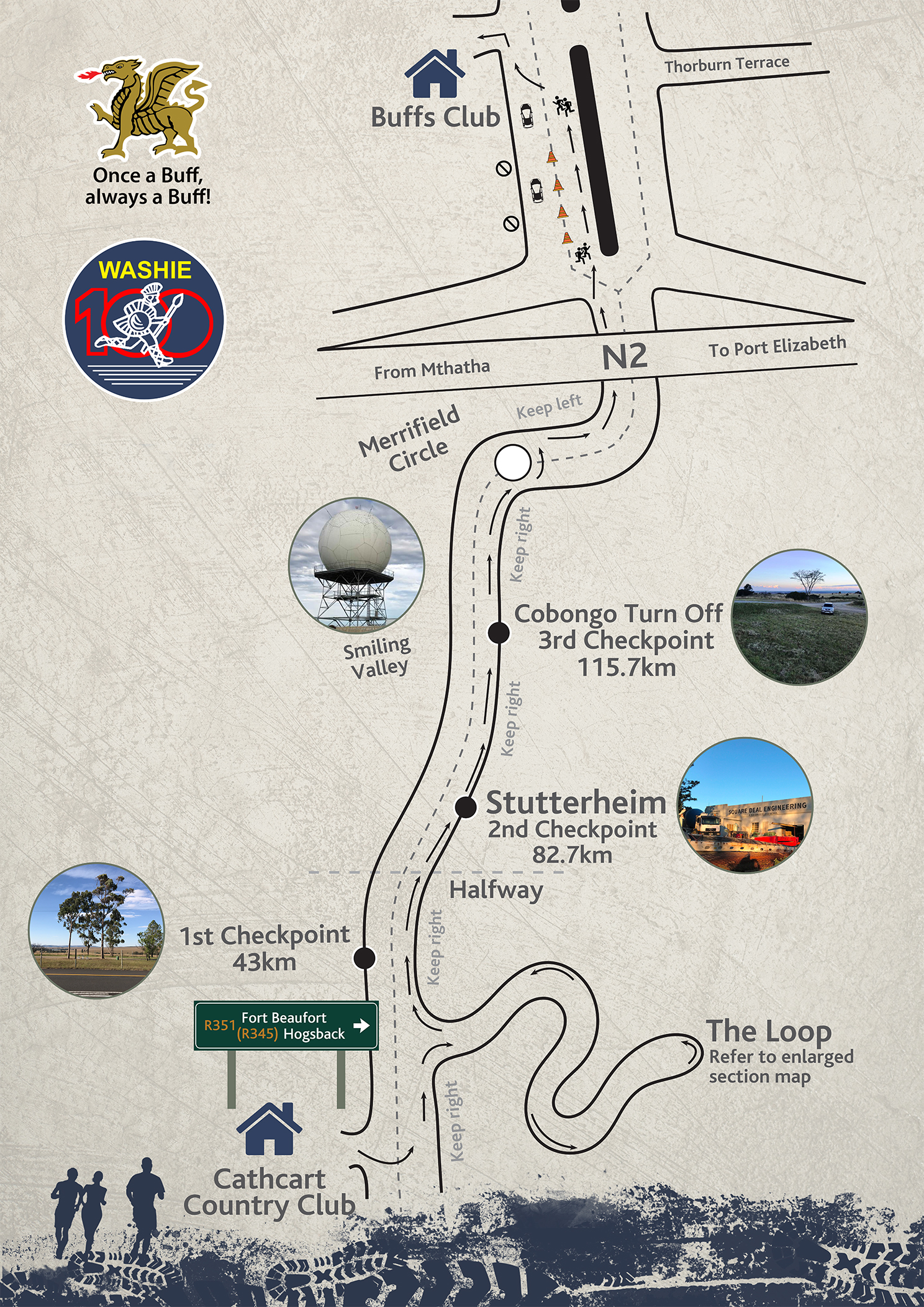 Route map — Washie 100 Miler