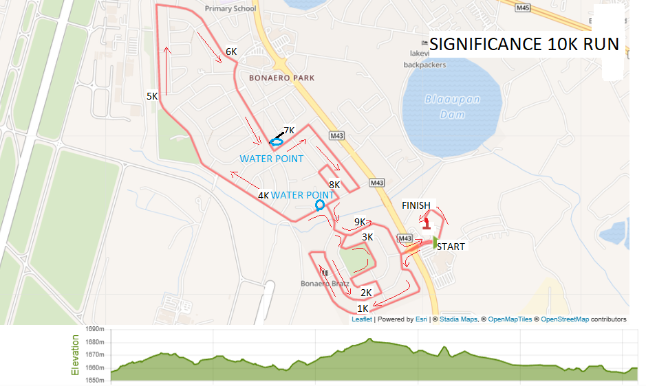 Route map — 10km Run / Walk