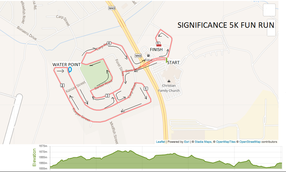 Route map — 5km Fun Run