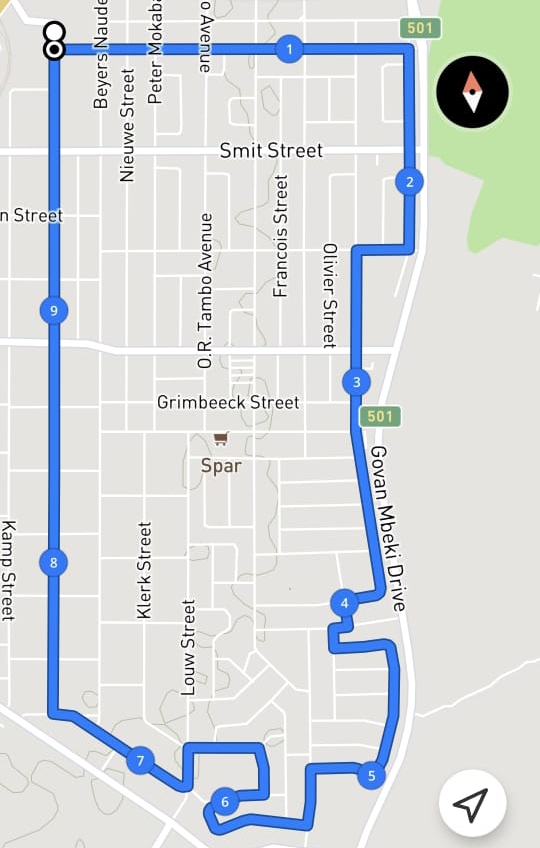 Route map — 10km Race