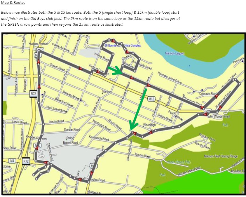 Route map — Mercedes Benz 15km Road Race