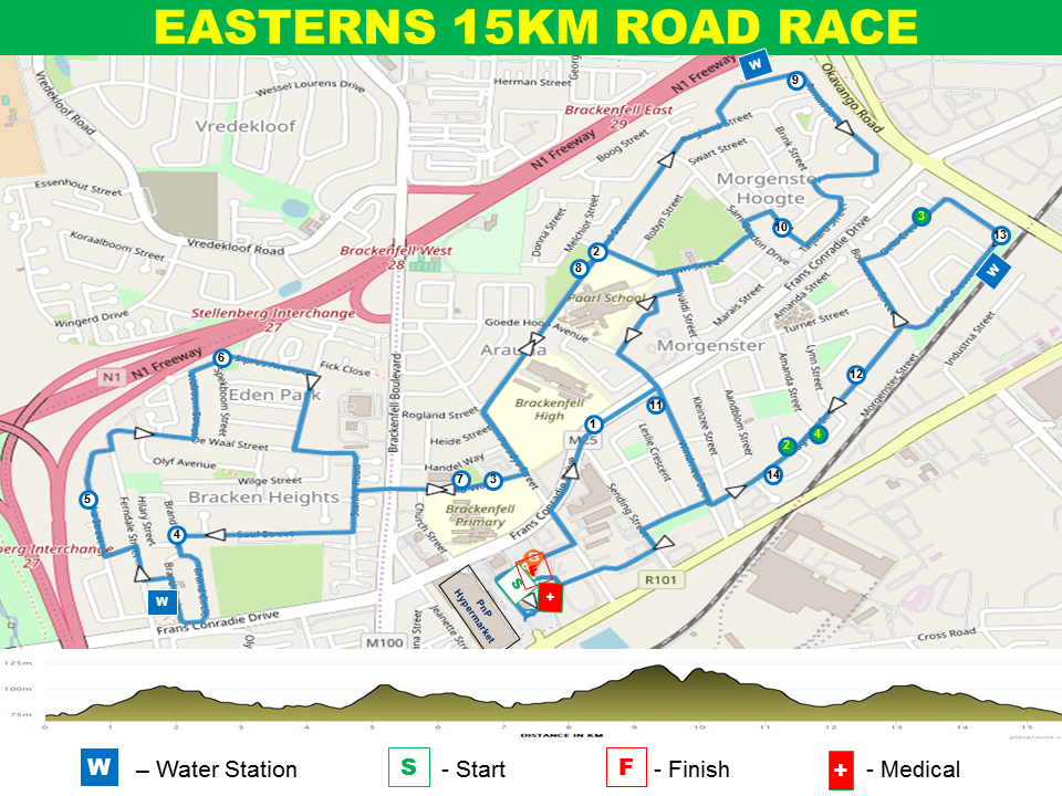 Route map — 15km Road Race