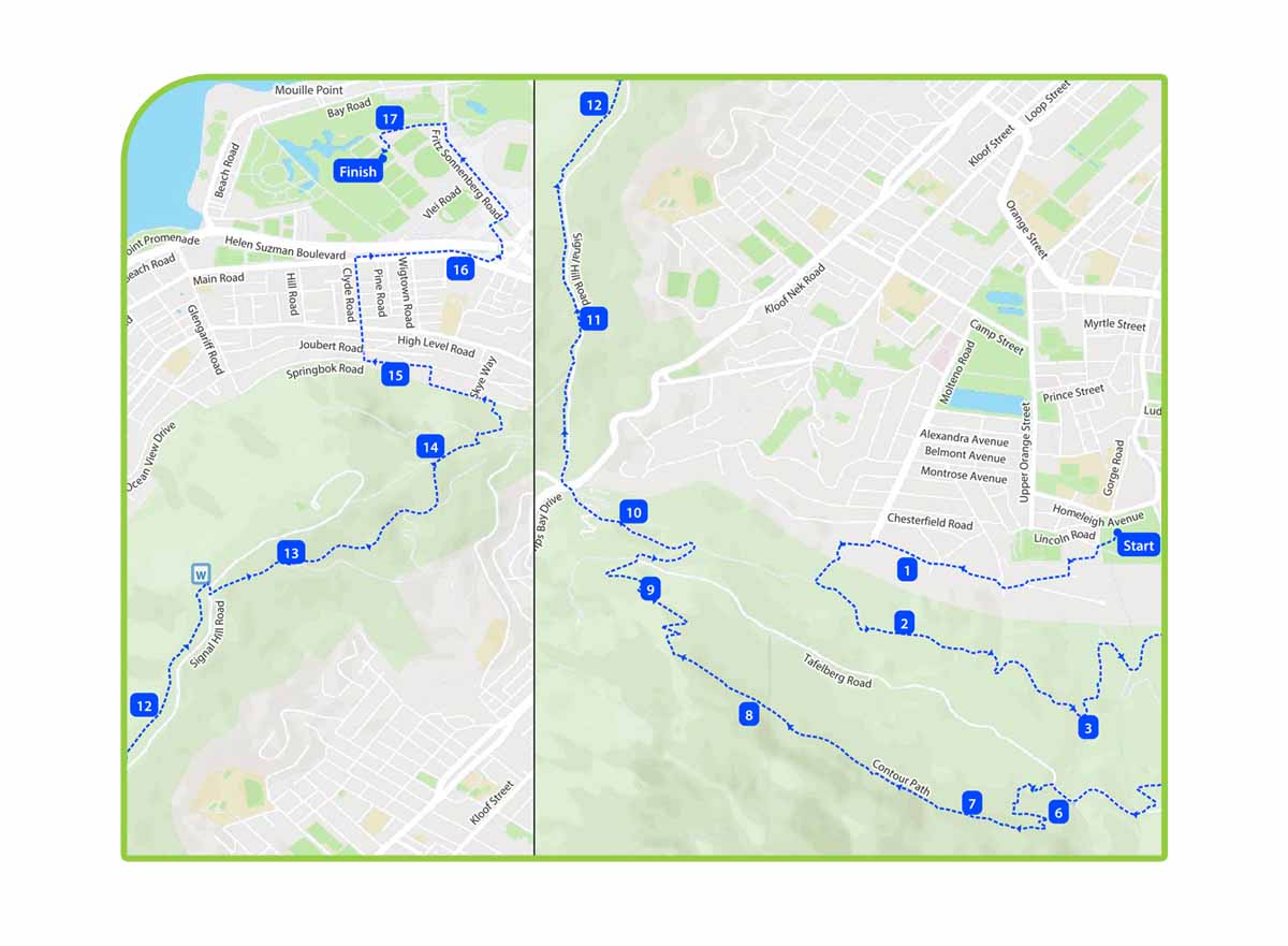 Route map — 17km Trail