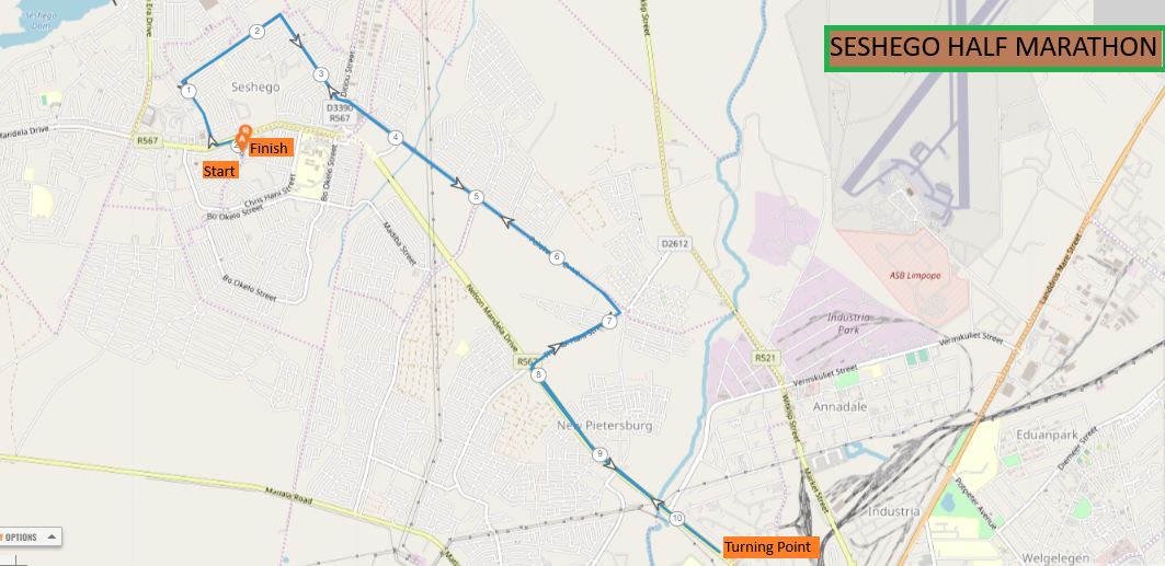 Route map — Half-Marathon