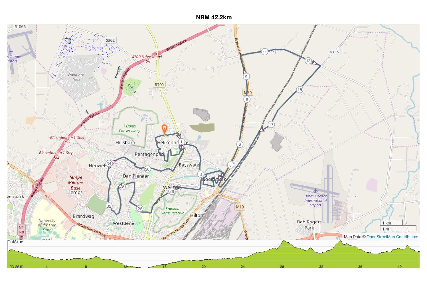 Route map — Marathon