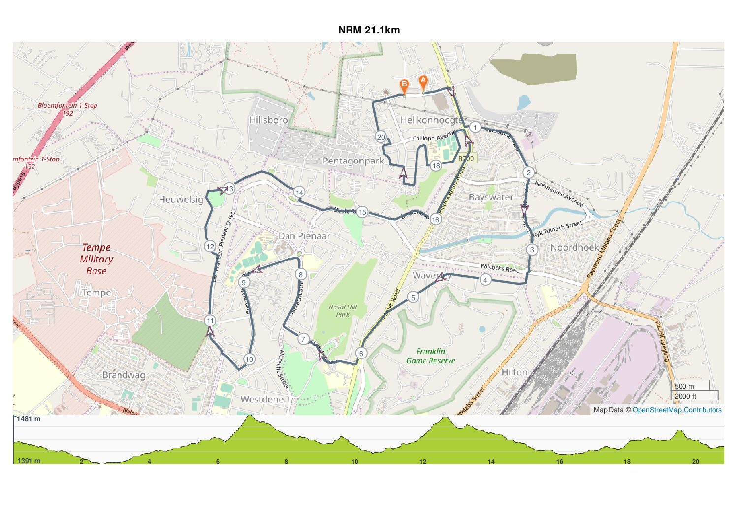 Route map — Half-Marathon