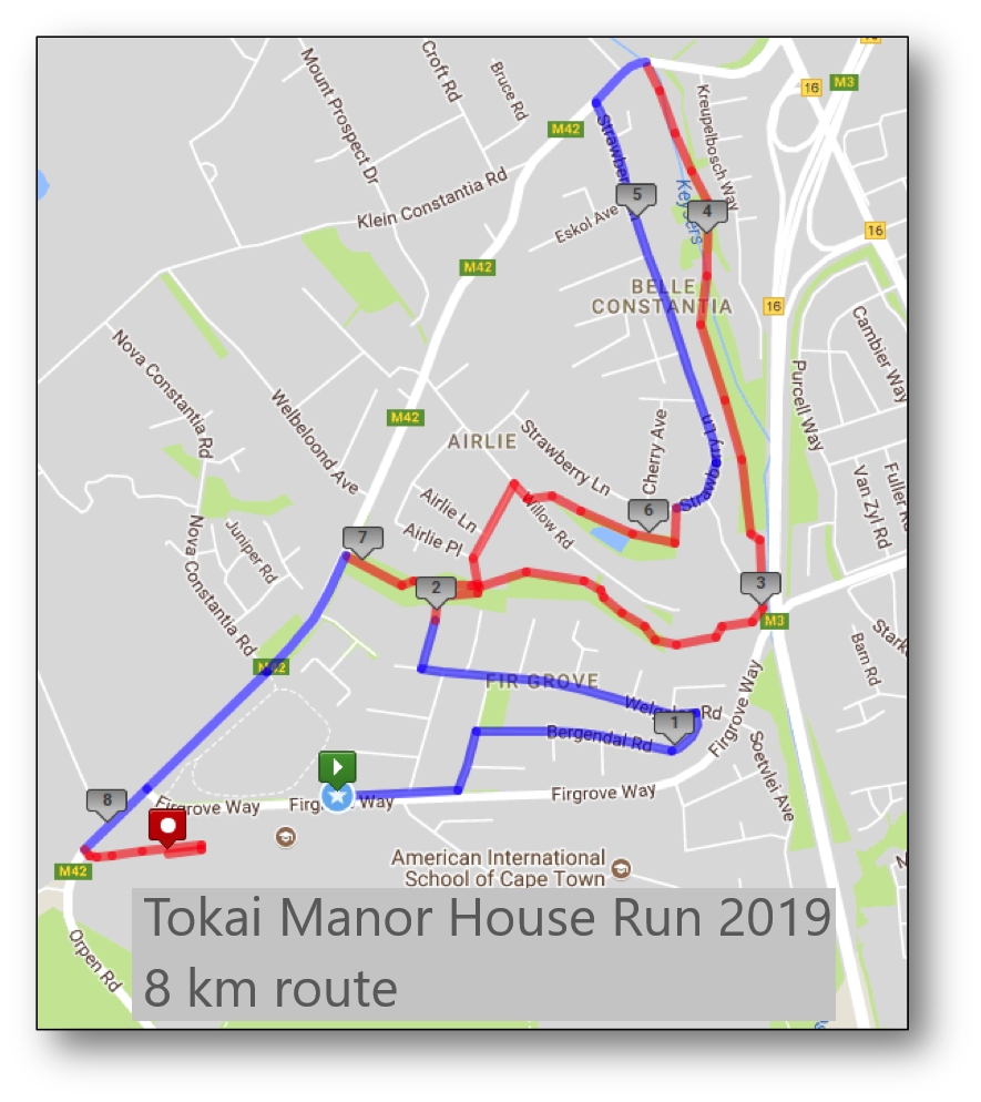 Route map — 8km Fun Run