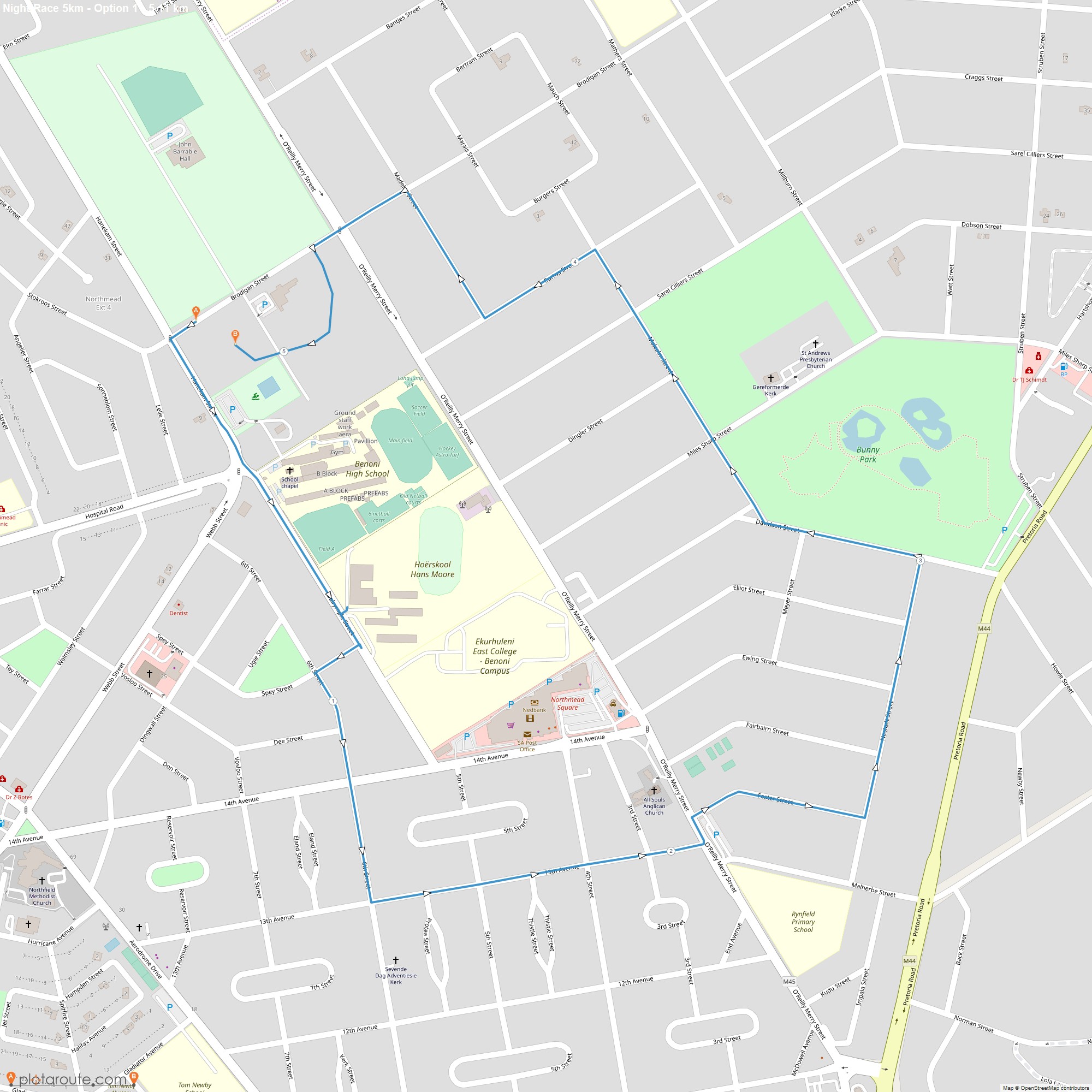 Route map — 5km Fun Run