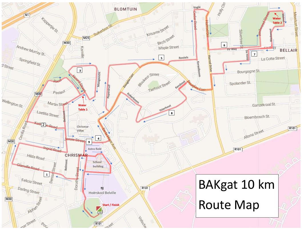 Route map — BAKgat 10km