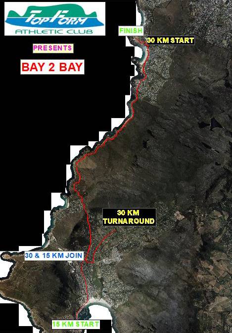 Route map — TOP FORM Bay to Bay Race