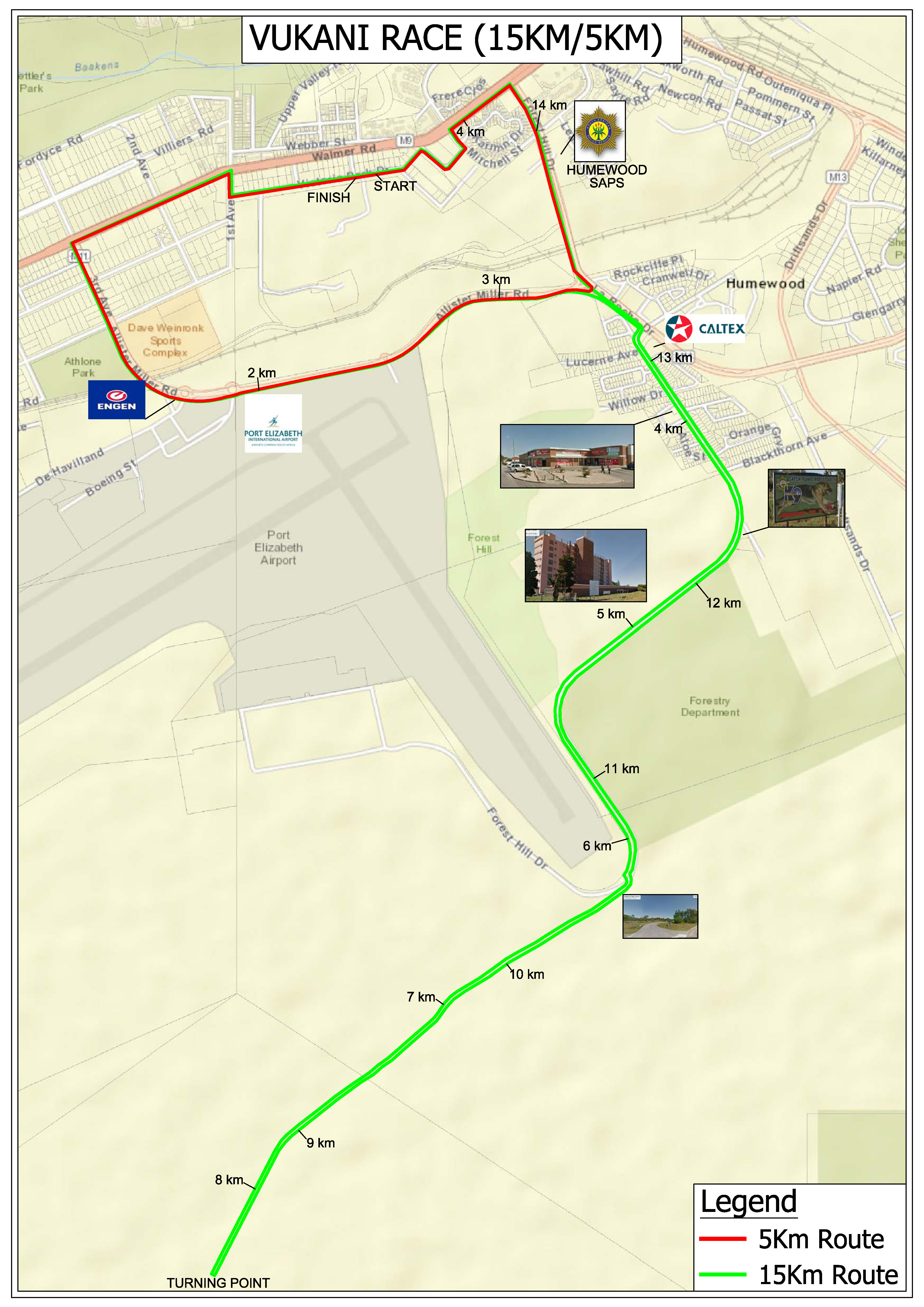 Route map — Vukani 15Km Road Race