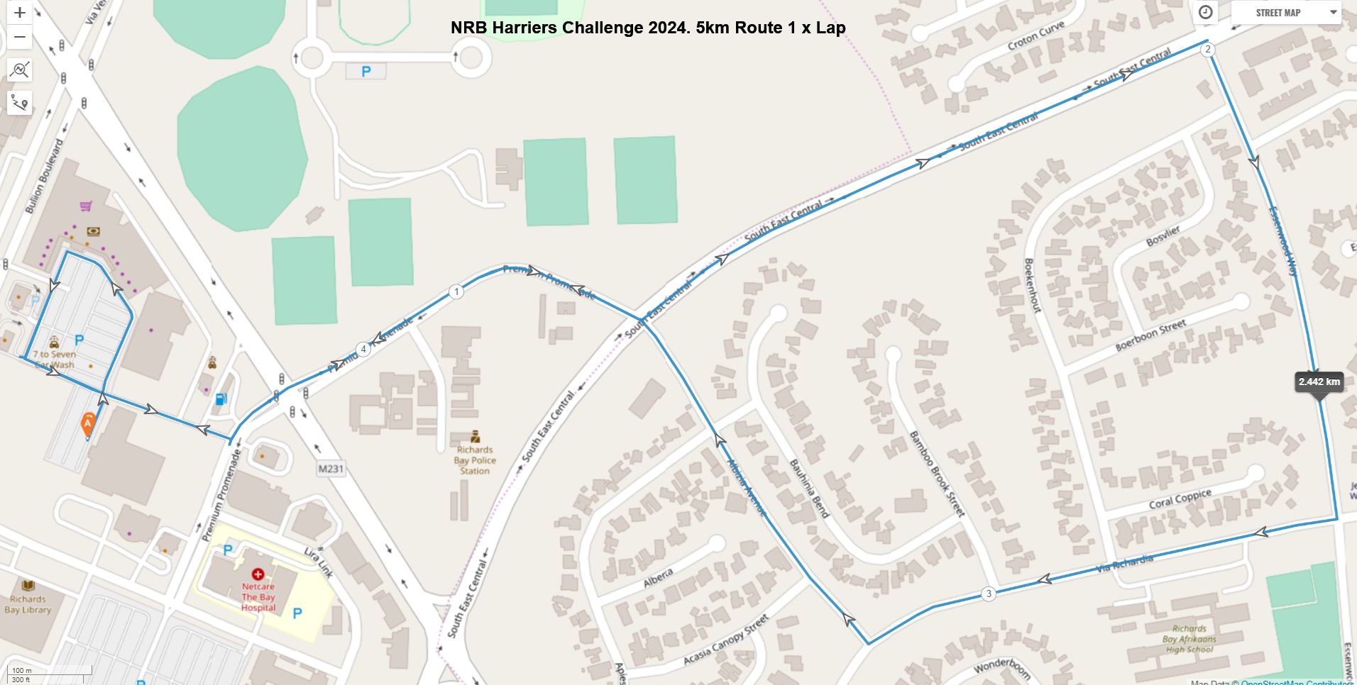 Route map — 5km Fun Run