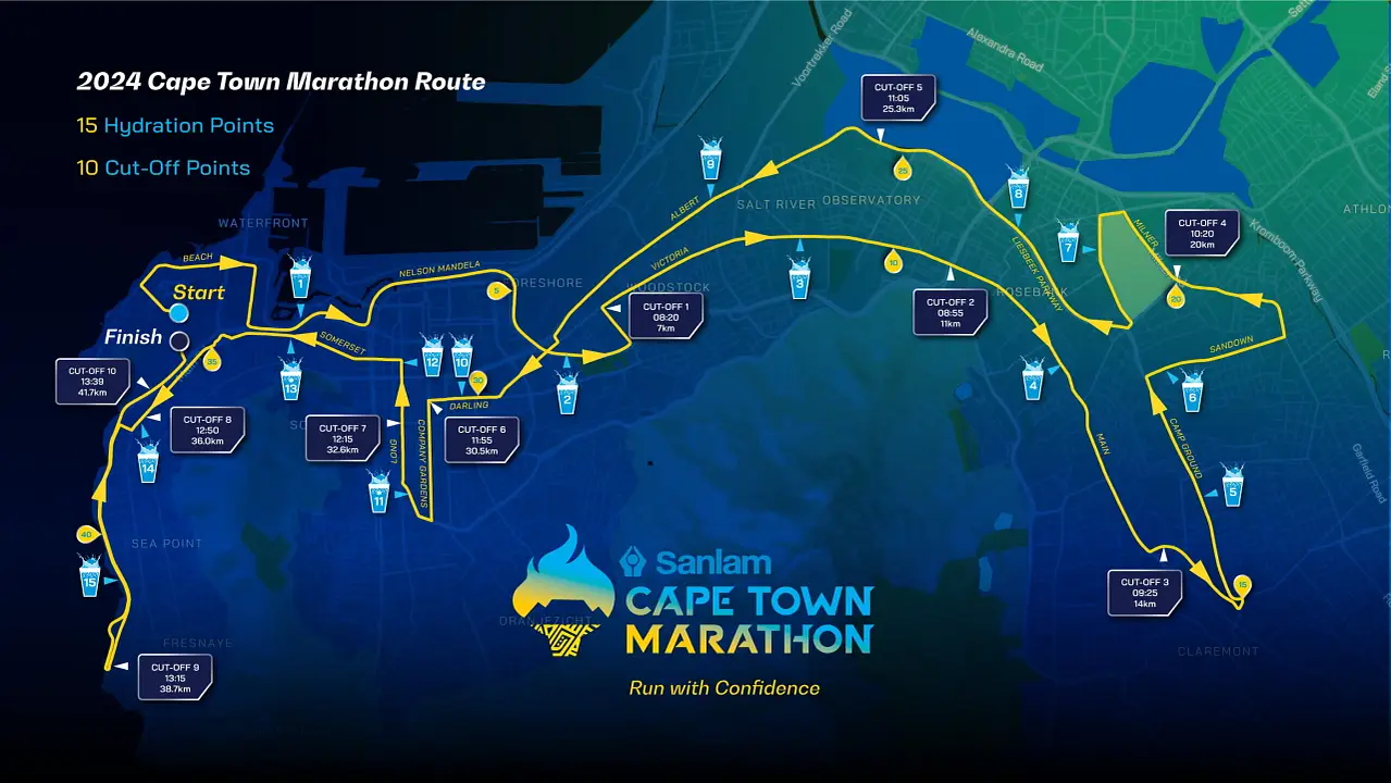 Route map — Sanlam Cape Town Marathon
