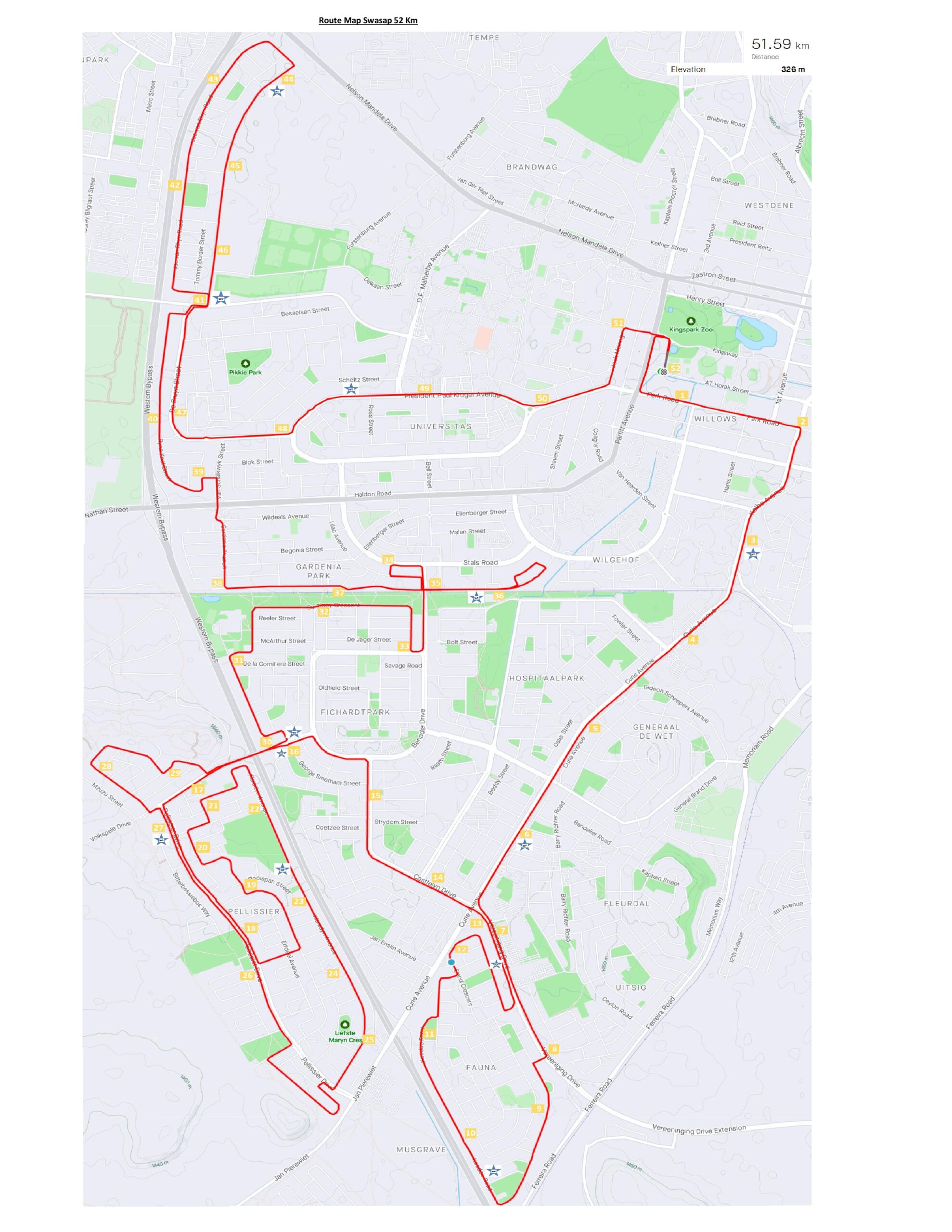 Route map — SWASAP Ultra Marathon
