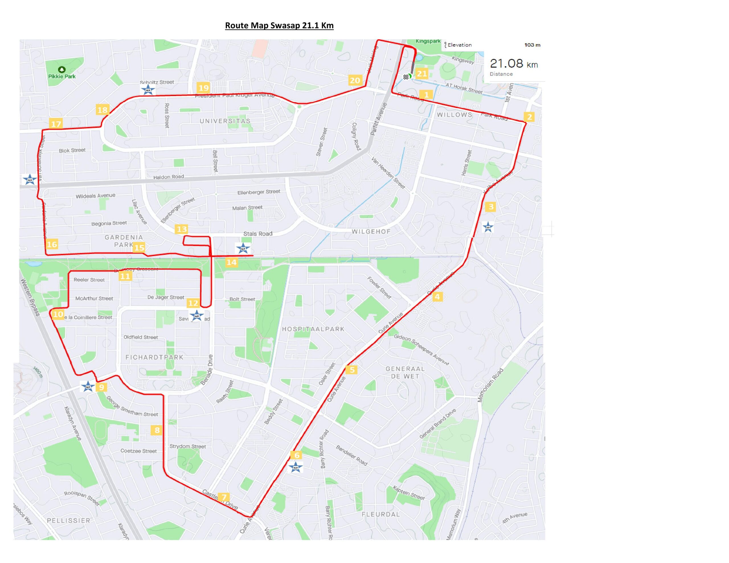 Route map — Half-Marathon