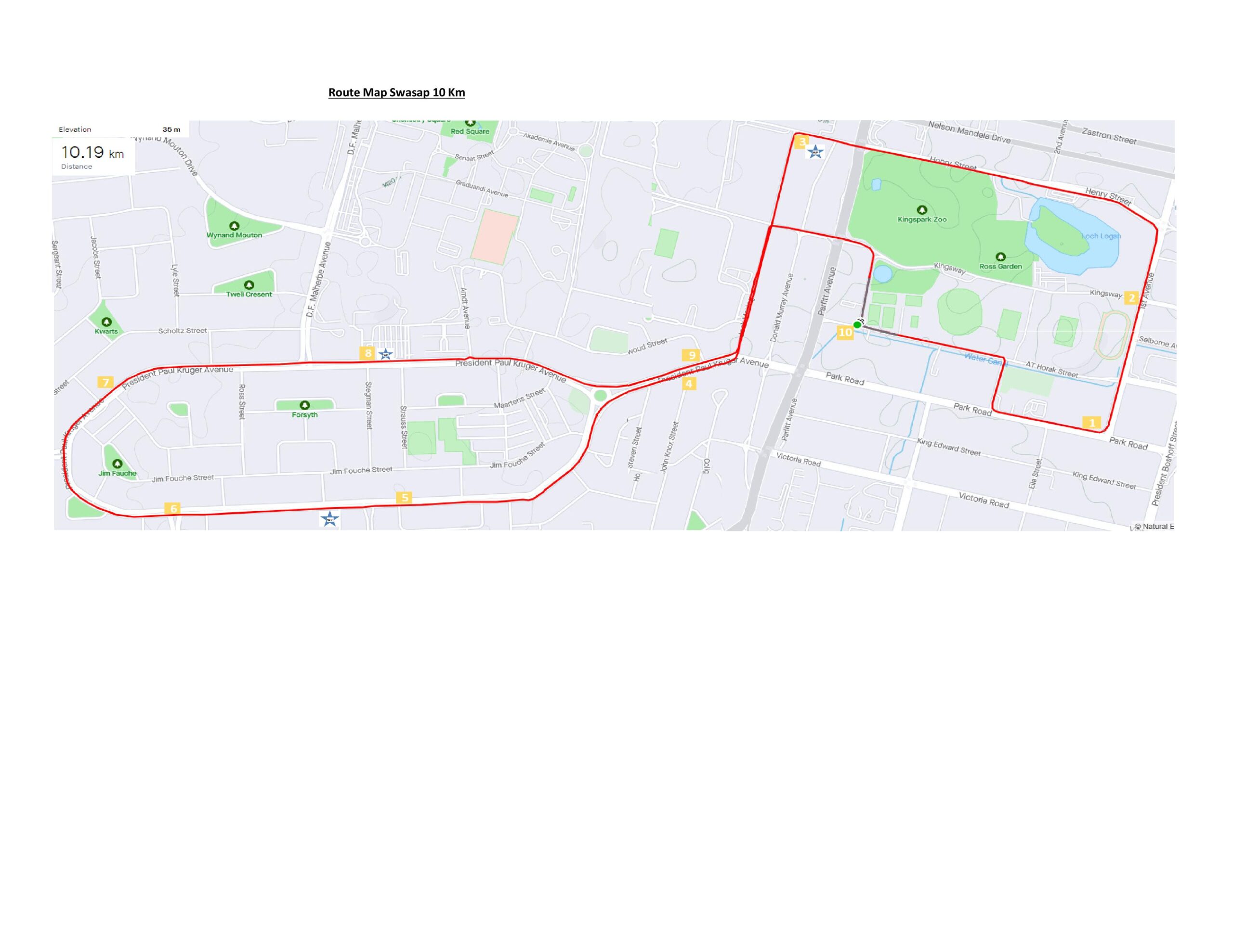 Route map — 10km Race