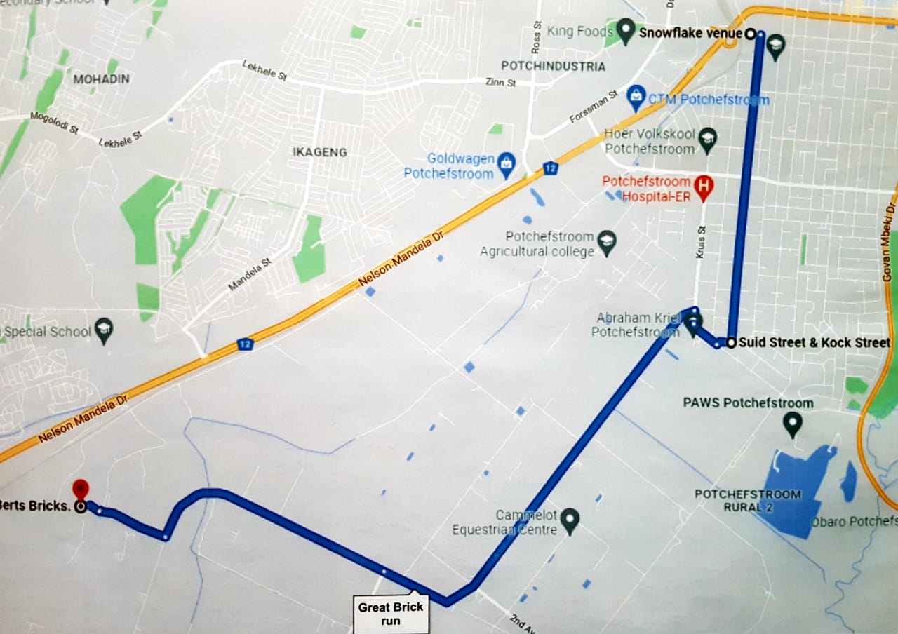 Route map — Berts Bricks Great Brick Run