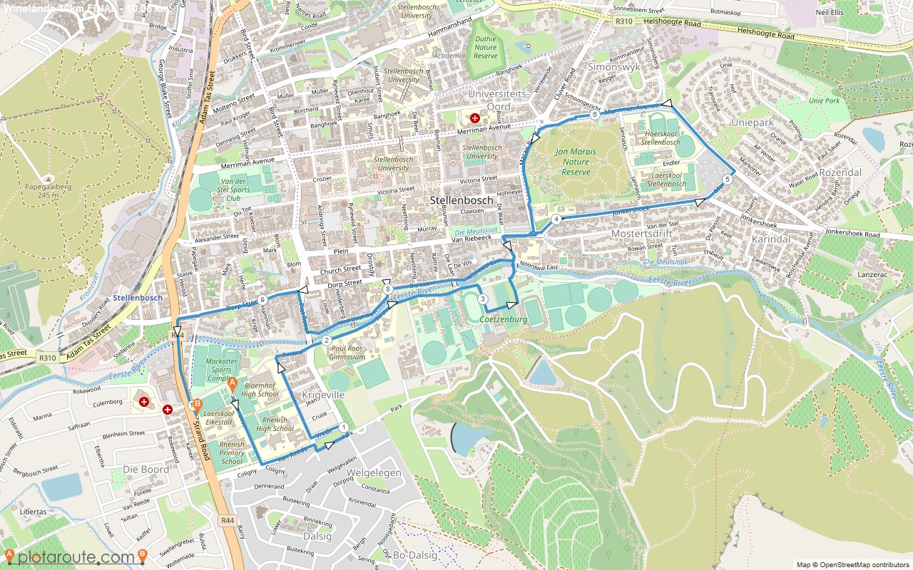 Route map — 10km Run / Walk