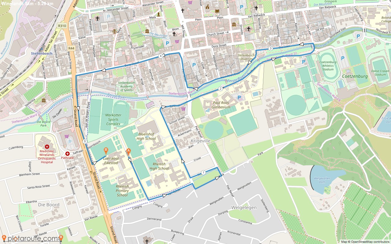 Route map — 5km Fun Run