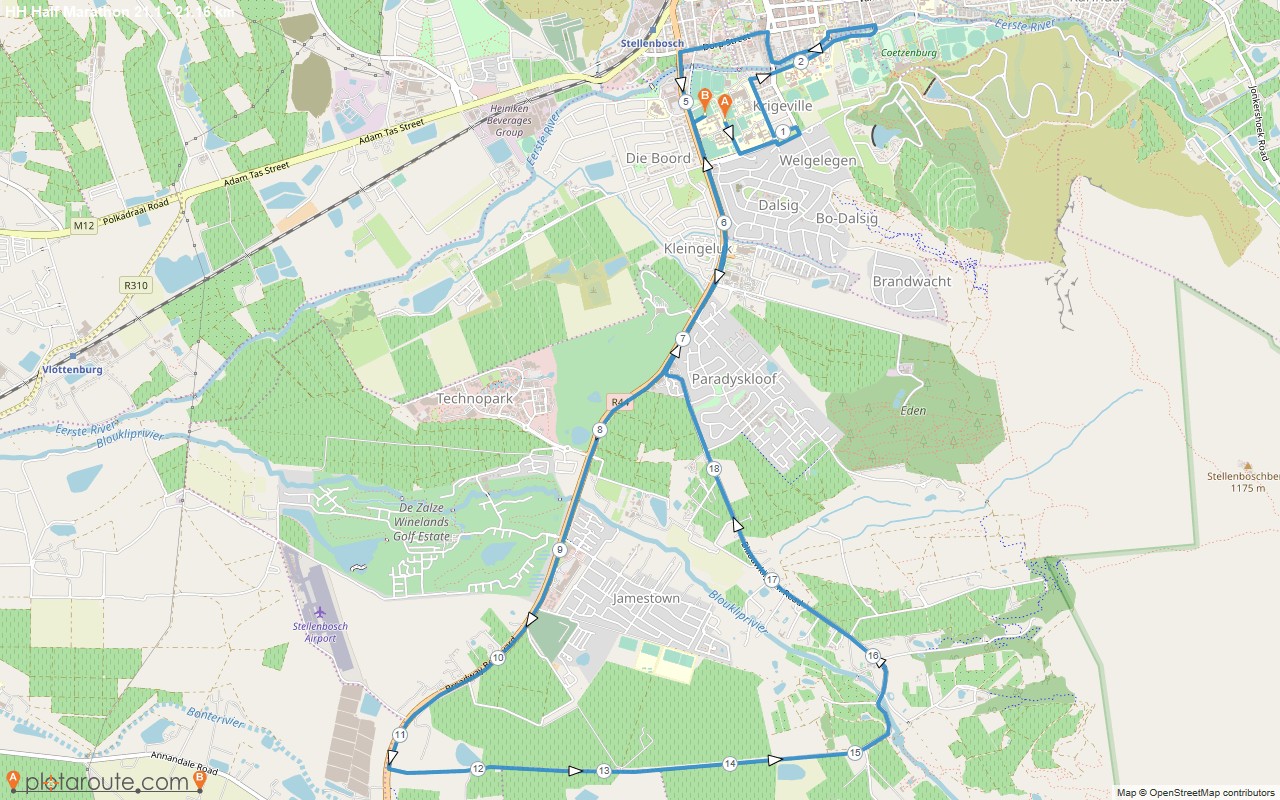 Route map — Half-Marathon