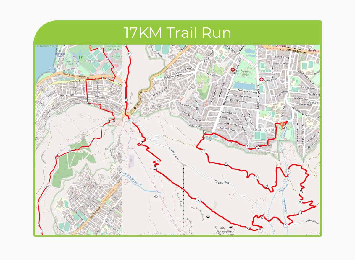 Route map — 17.8km Trail
