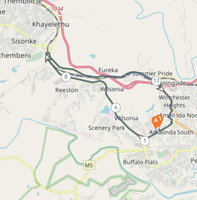 Route map — Haven Hills Athletics Club 21km