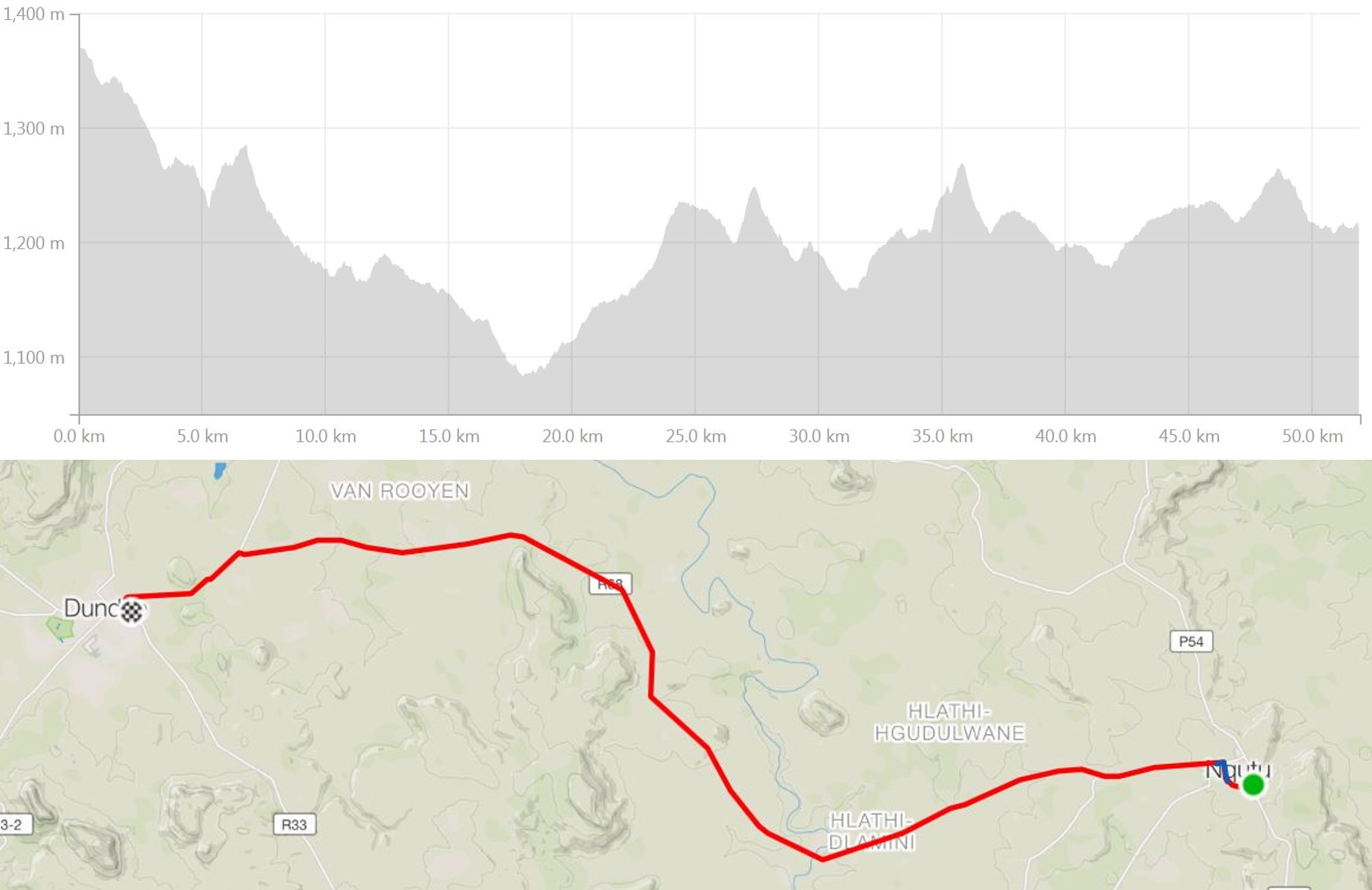 Route map — Prince Mangosuthu Ultra Marathon
