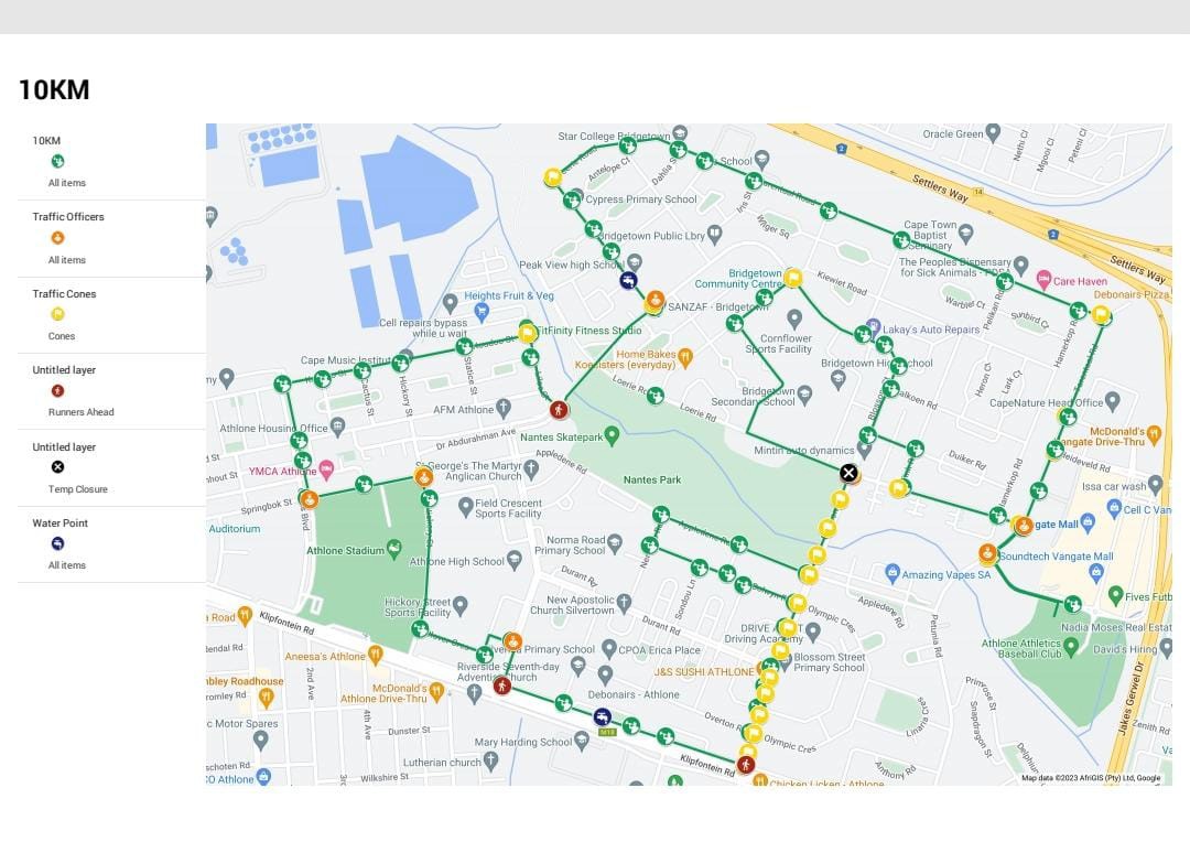 Route map — 10km Road Race