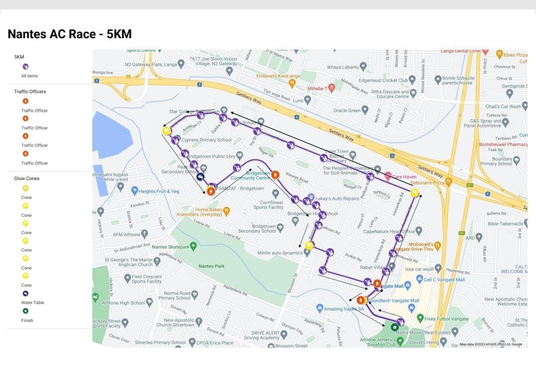 Route map — 5km Fun Run