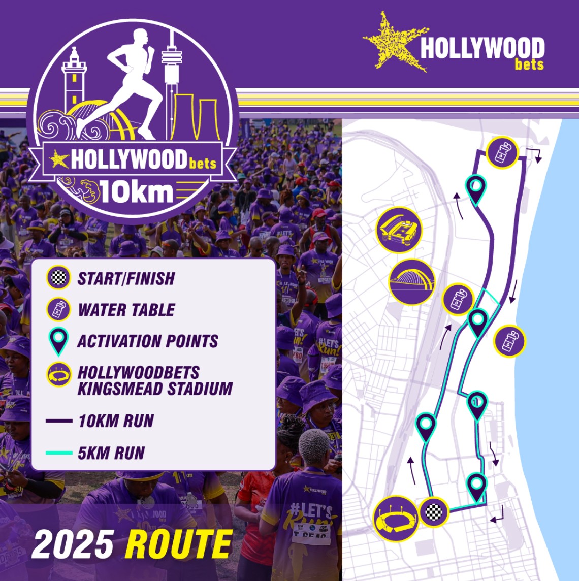 Route map — Hollywoodbets Durban 10km