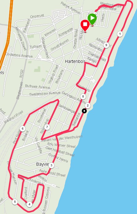 Route map — Oujaarsdraffie