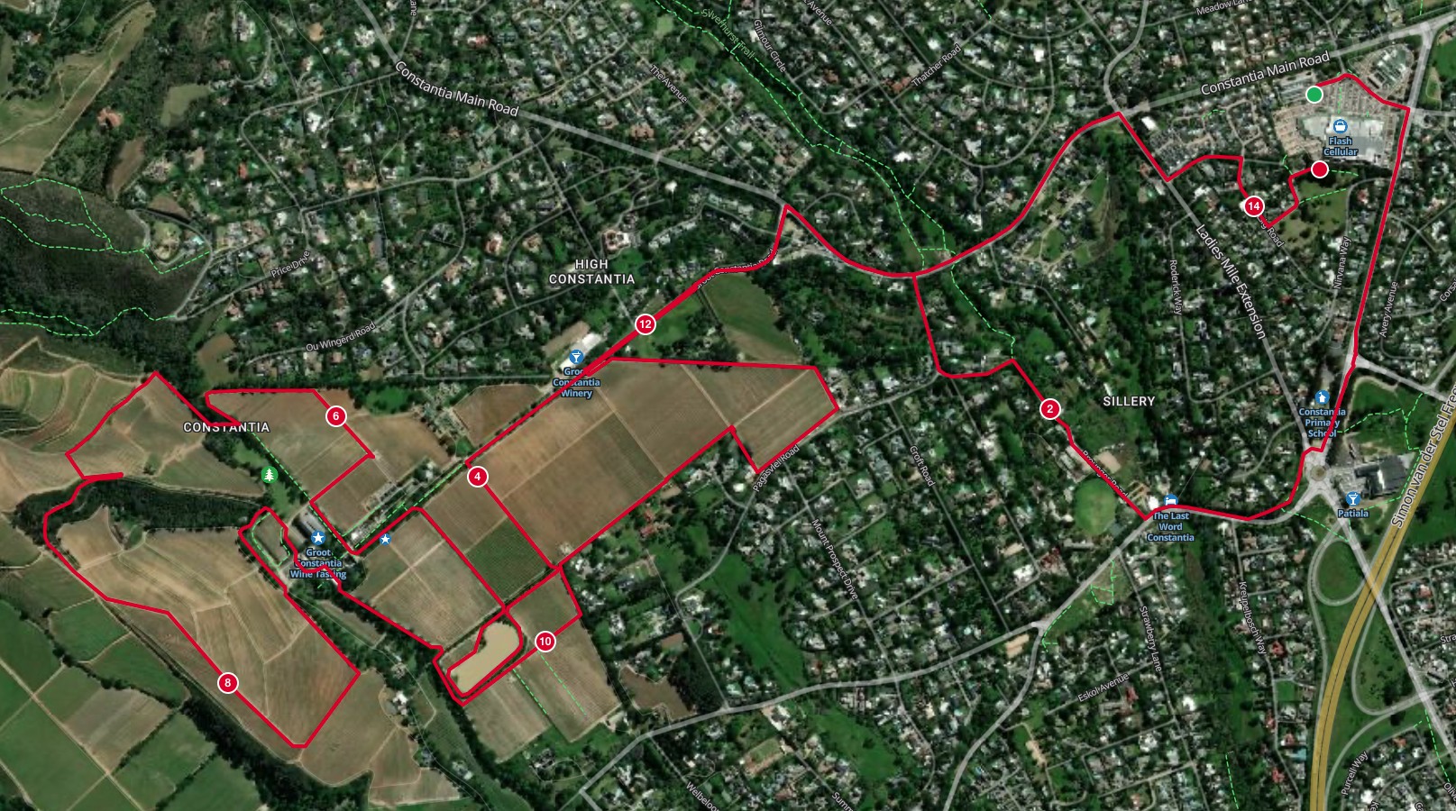 Route map — 14km Run