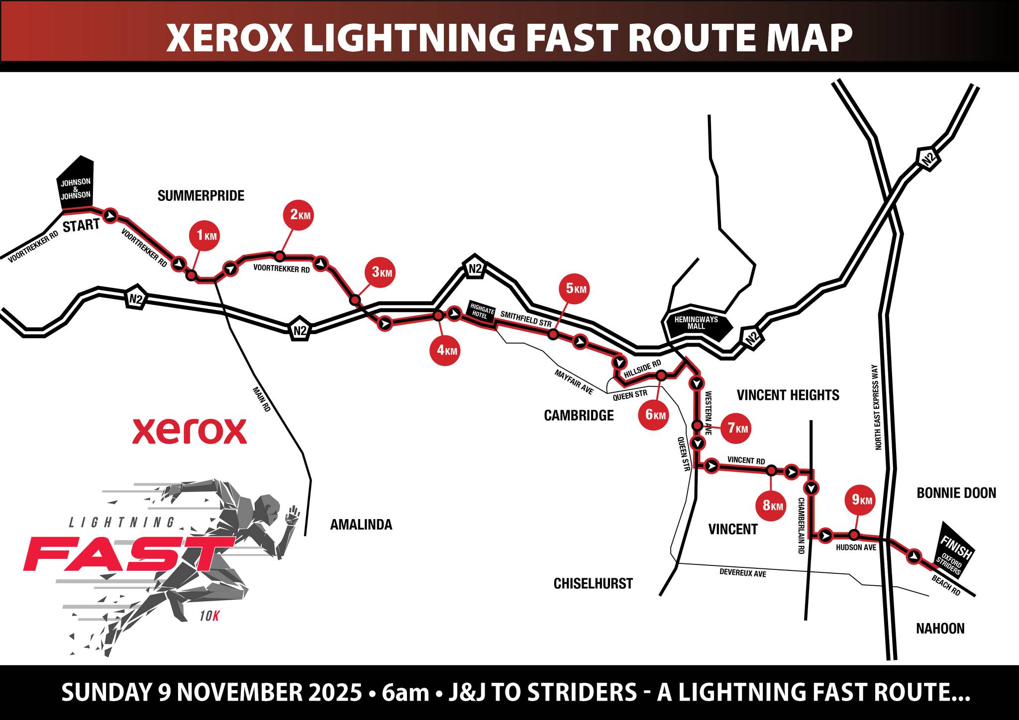 Route map — Xerox Lightning Fast