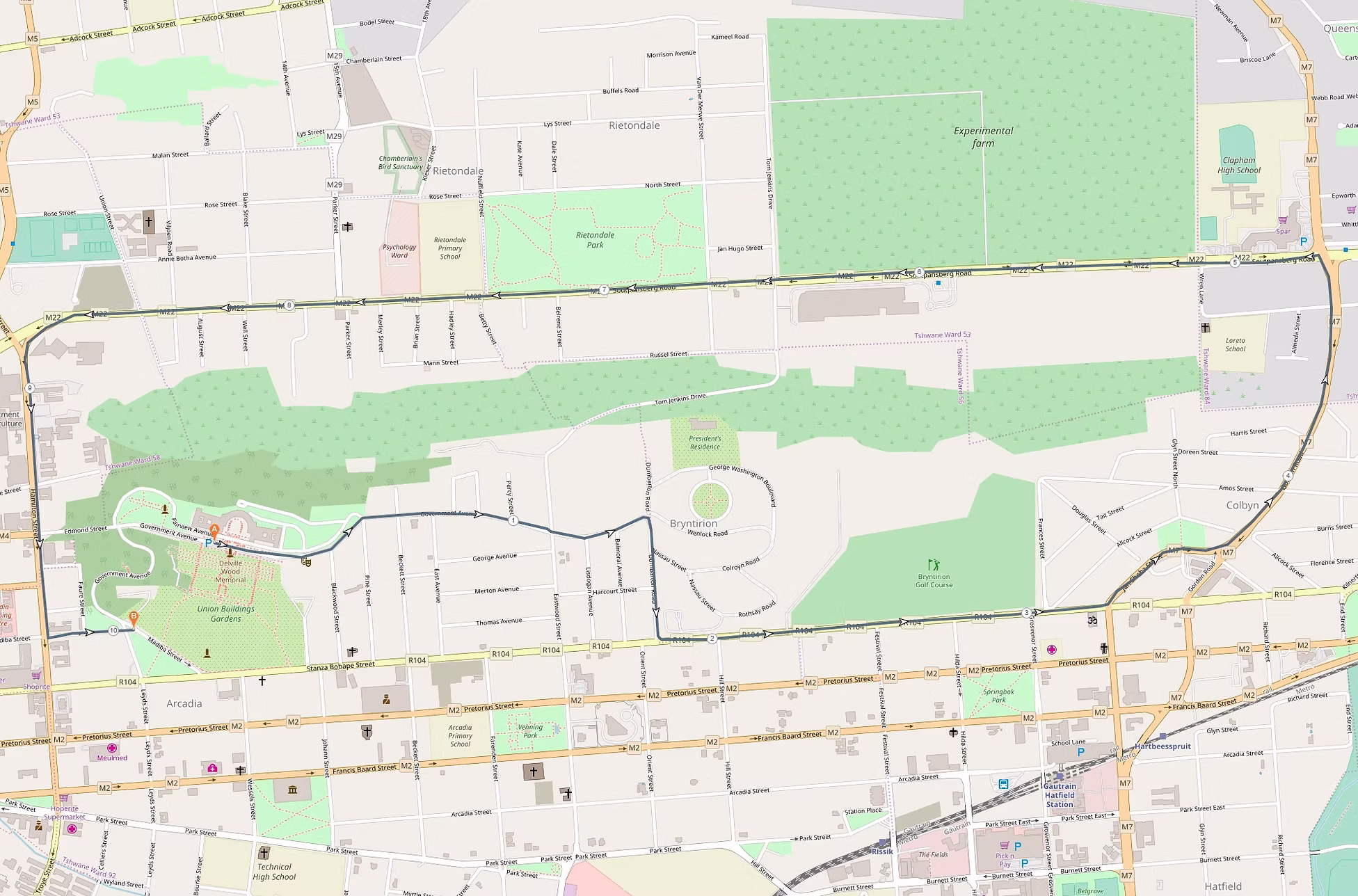 Route map — Brisk 10km Run