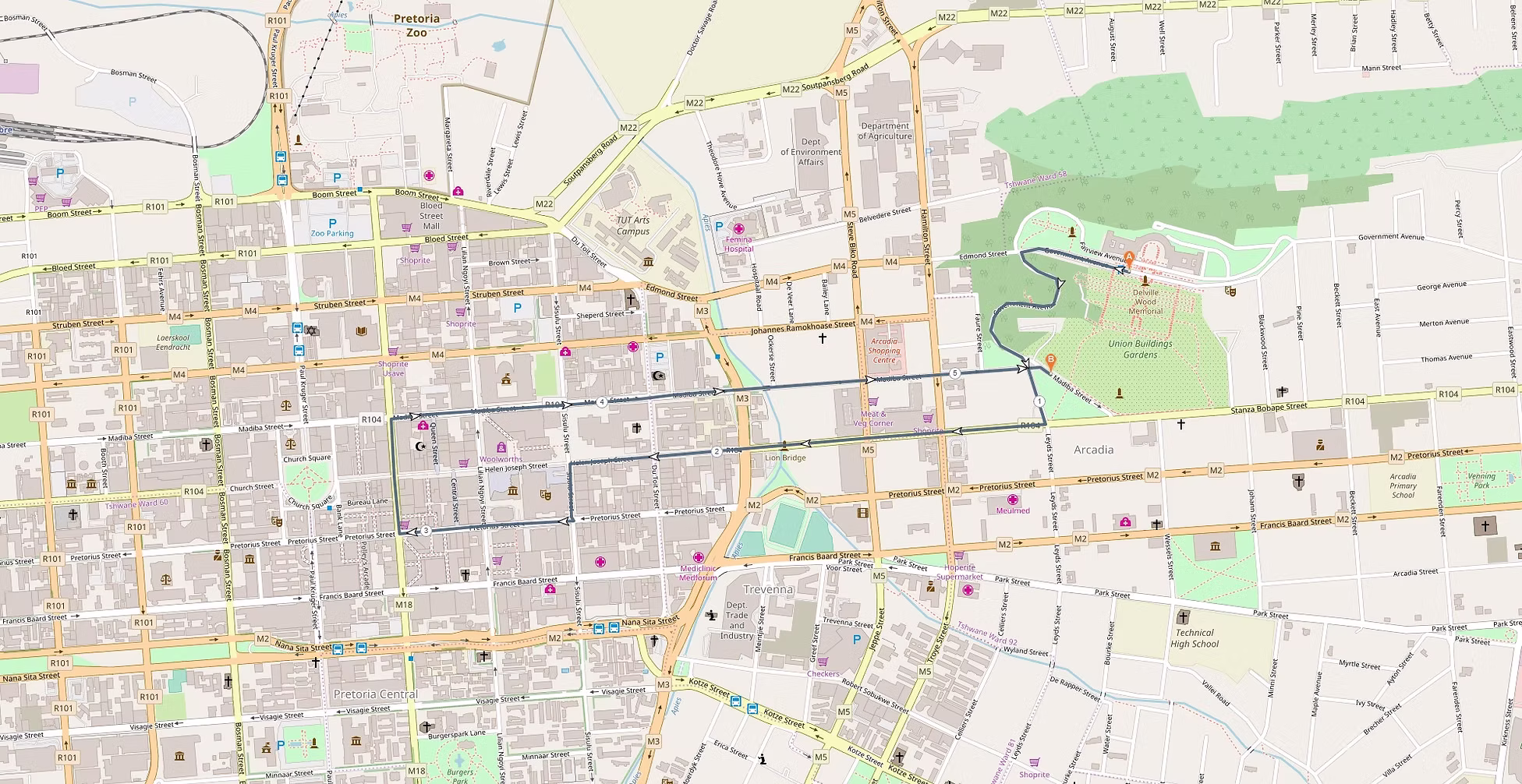 Route map — Gentle 5km Walk