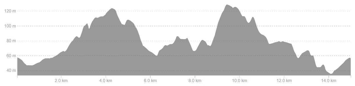 Elevation profile — Hohenort 15km