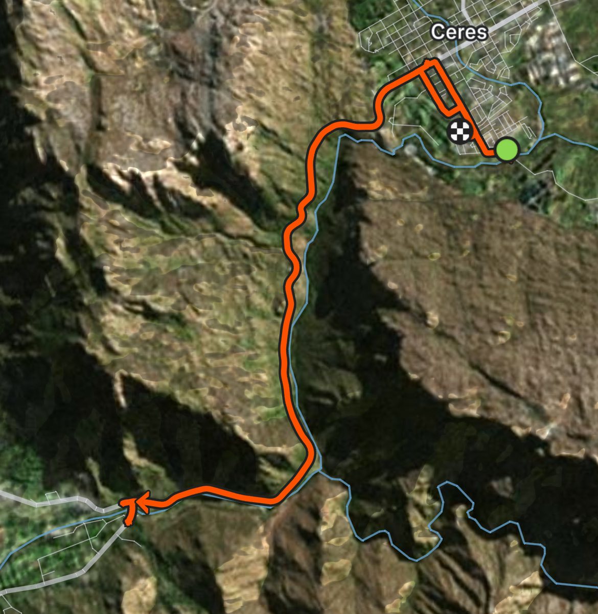Route map — Michell’s Pass Half Marathon