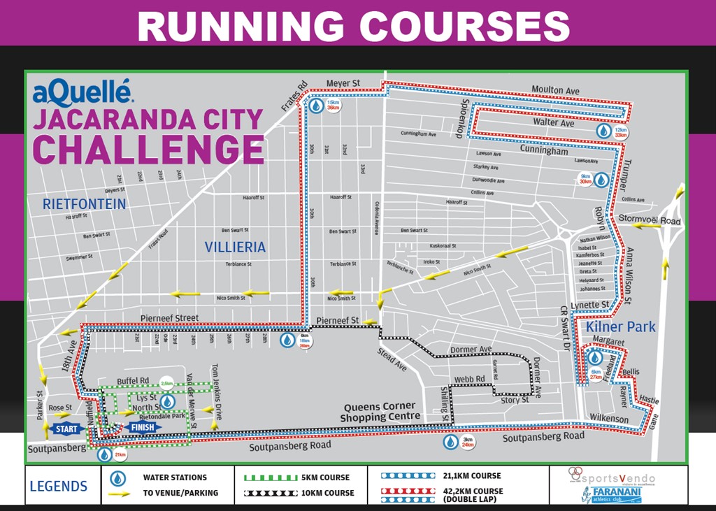 Route map — Jacaranda City Challenge